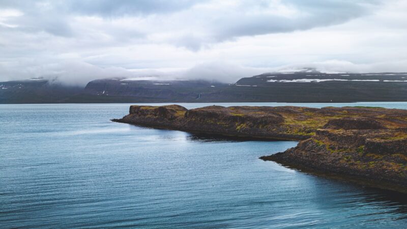 Green island on a blue sea