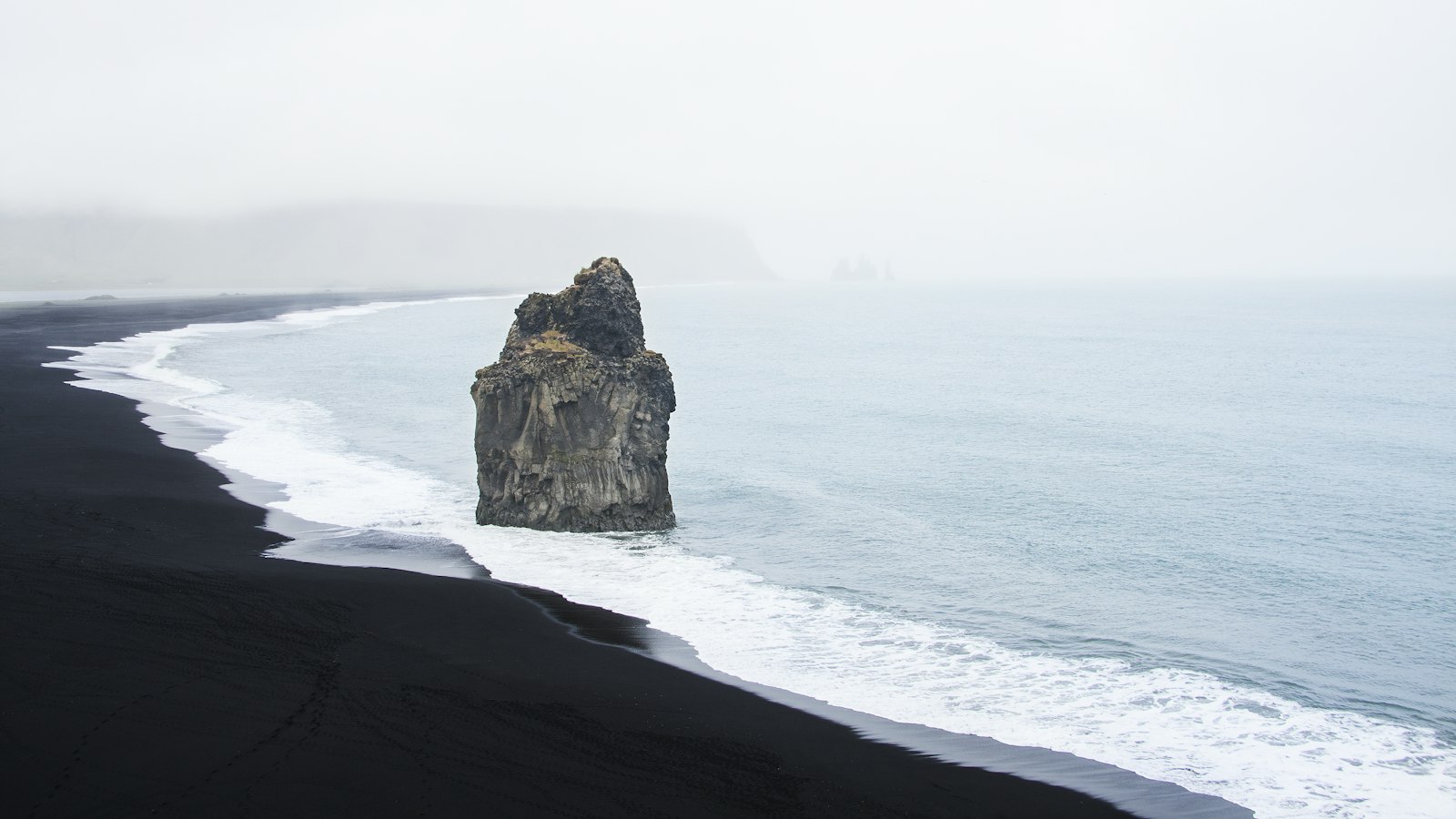 Stones on a black seashore