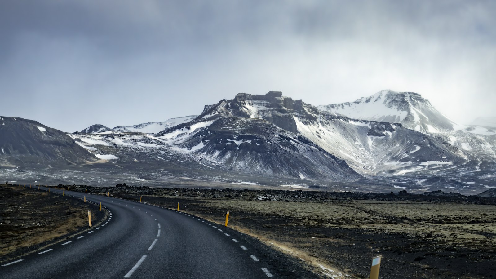 Road with a mountain in the background