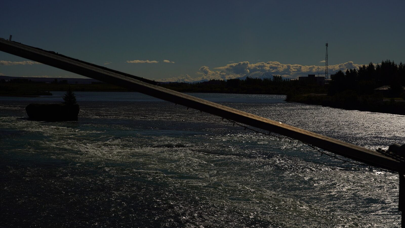 Ölfusá bridge deck dragged across river