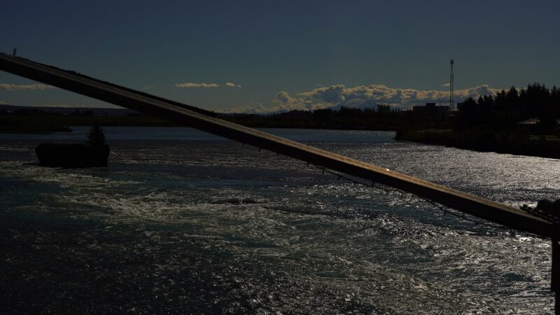 Ölfusá bridge deck dragged across river