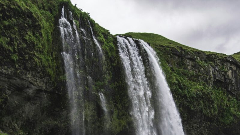 Waterfall in a green valley