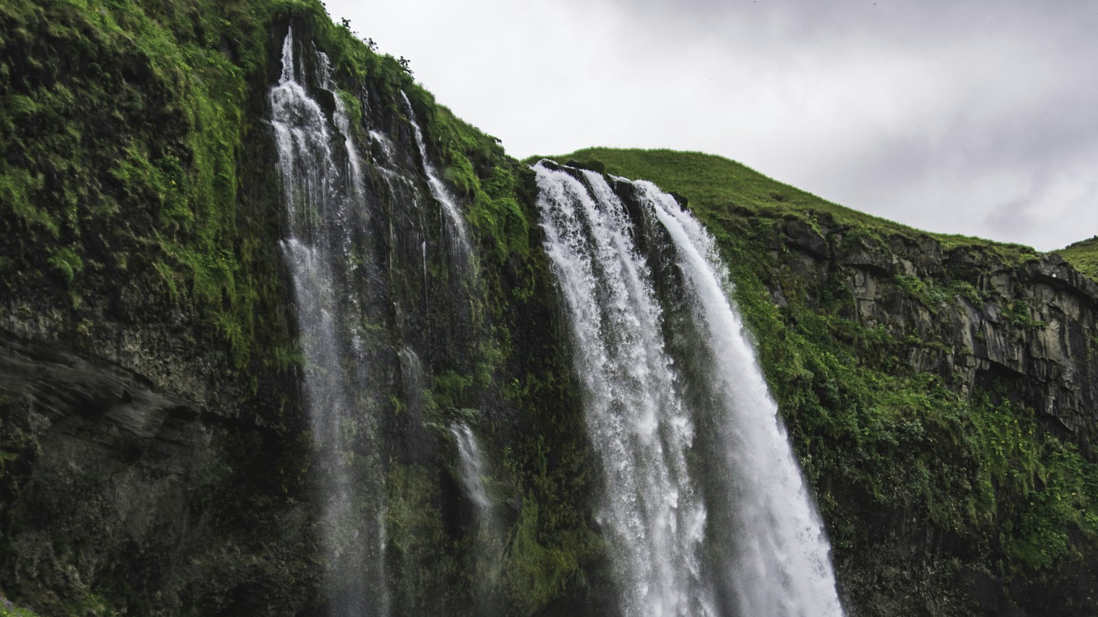 Waterfall in a green valley