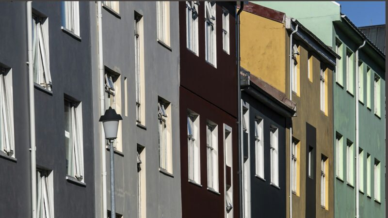 Facades of apartment buildings in Reykjavík