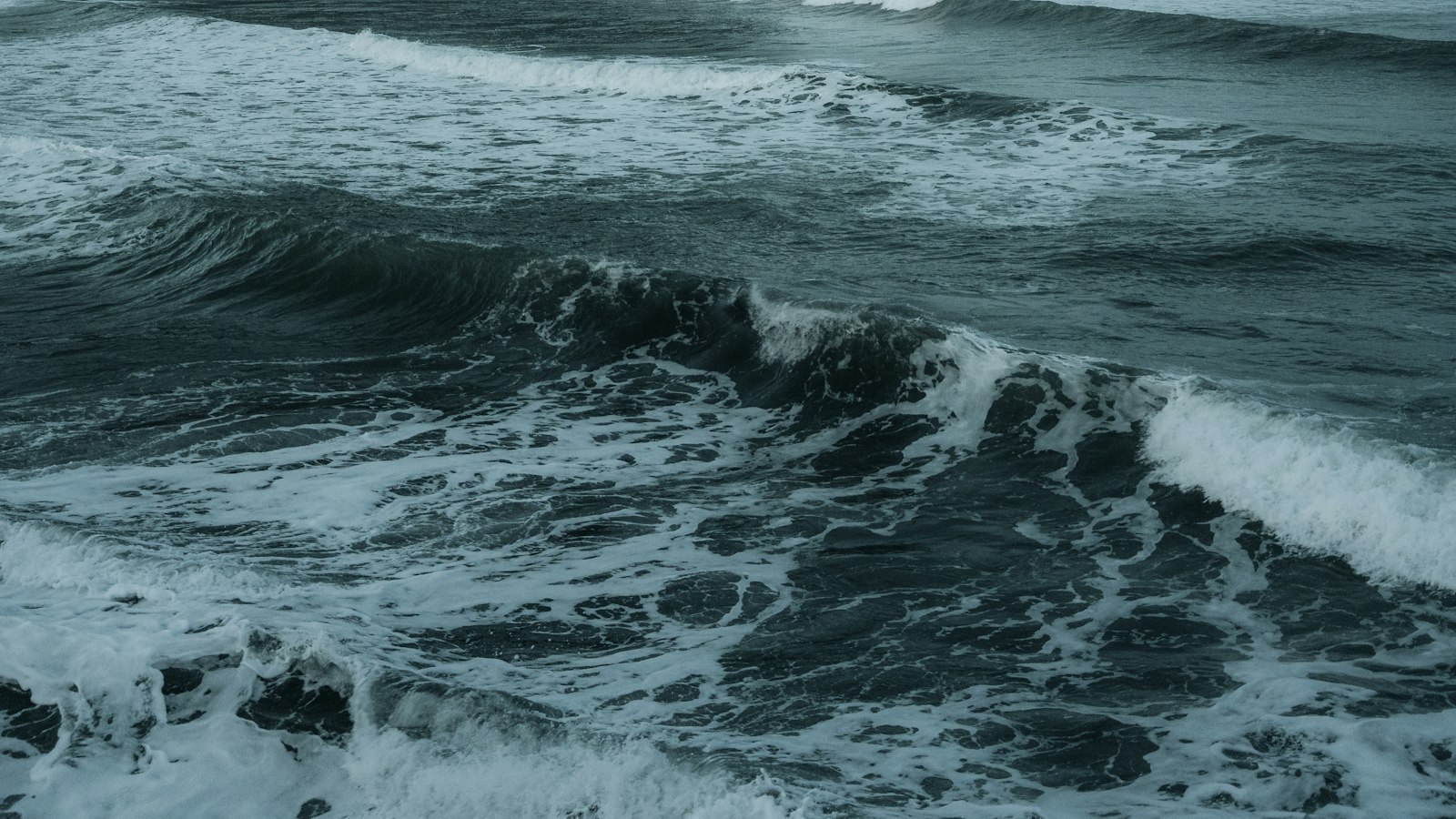 Waves crashing on a rocky shore