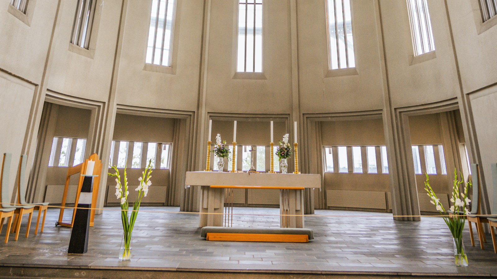 Inside Hallgrímskirkja church in Reykjavík