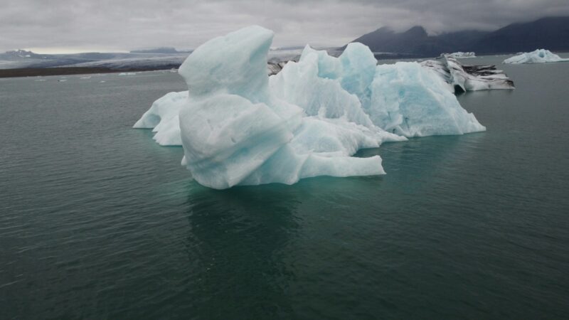 Icebergs floating on water