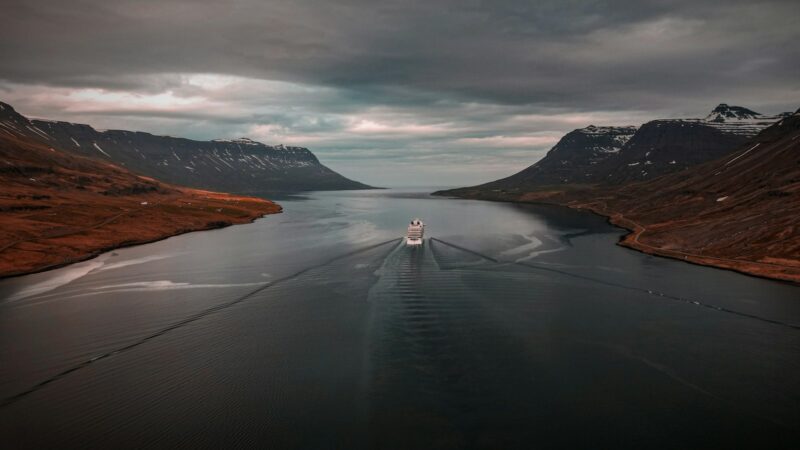 Boat on a large body of water