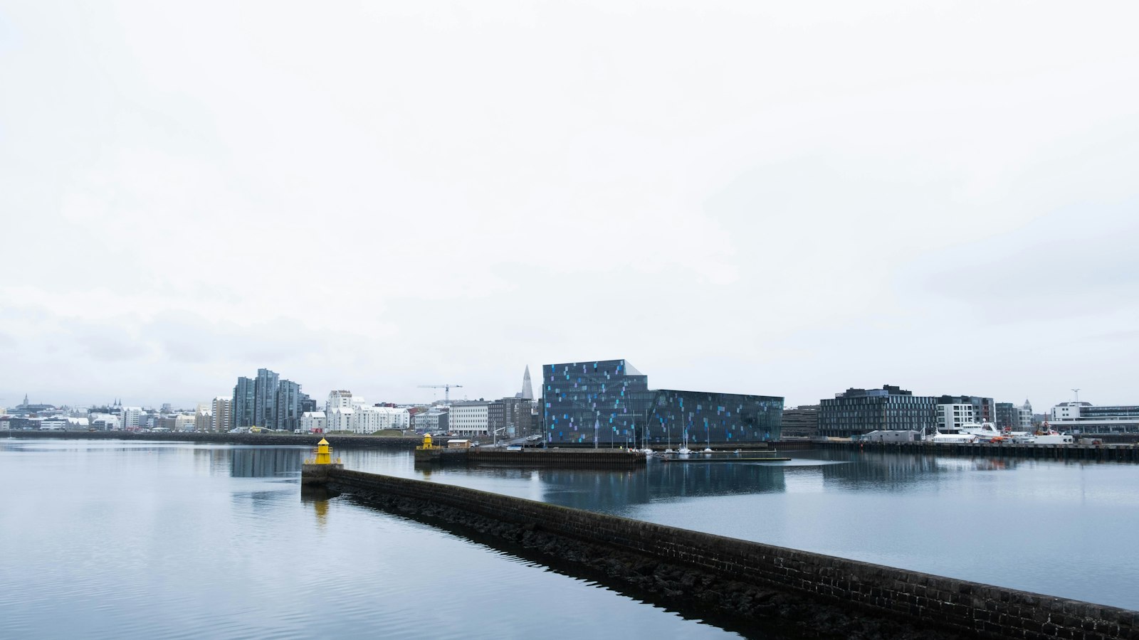 Reykjavík's harbour front with Harpa and the skyline