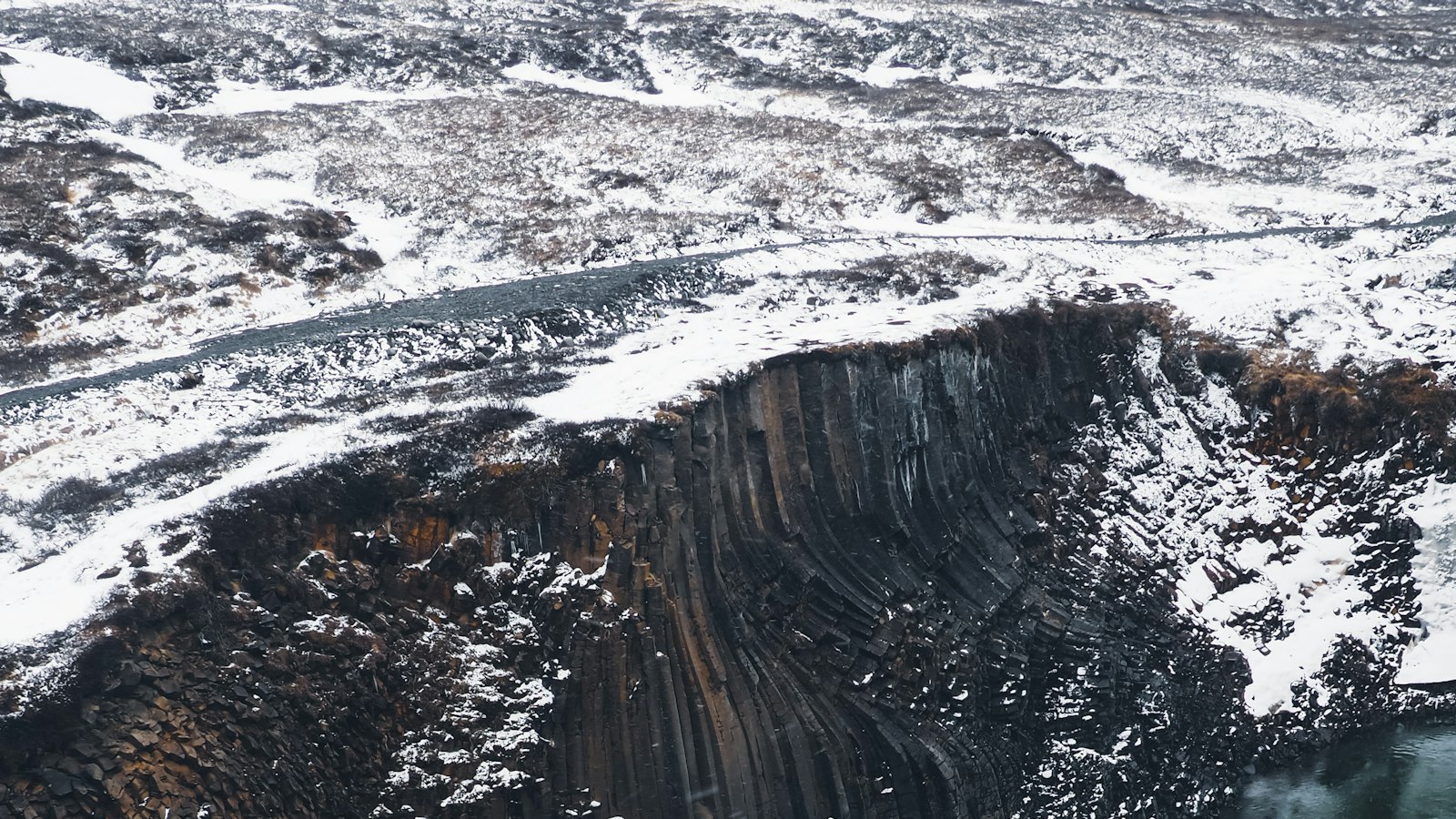 Stuðlagil canyon from above