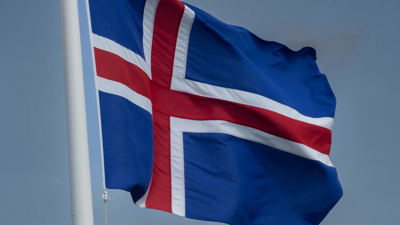 The Icelandic flag flying